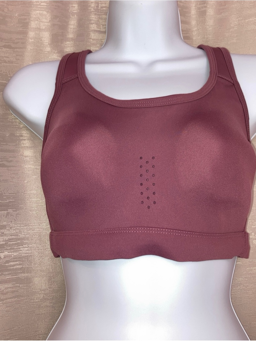 AVIA Women’s Molded Cup Split Racerback Sports Bra - Dark Mauve XL (12-14)